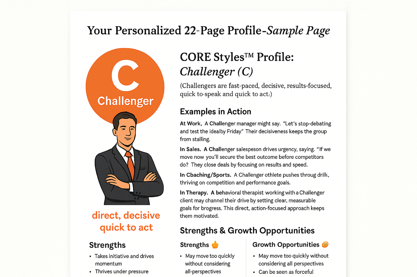 Challenger Profile Sample Page